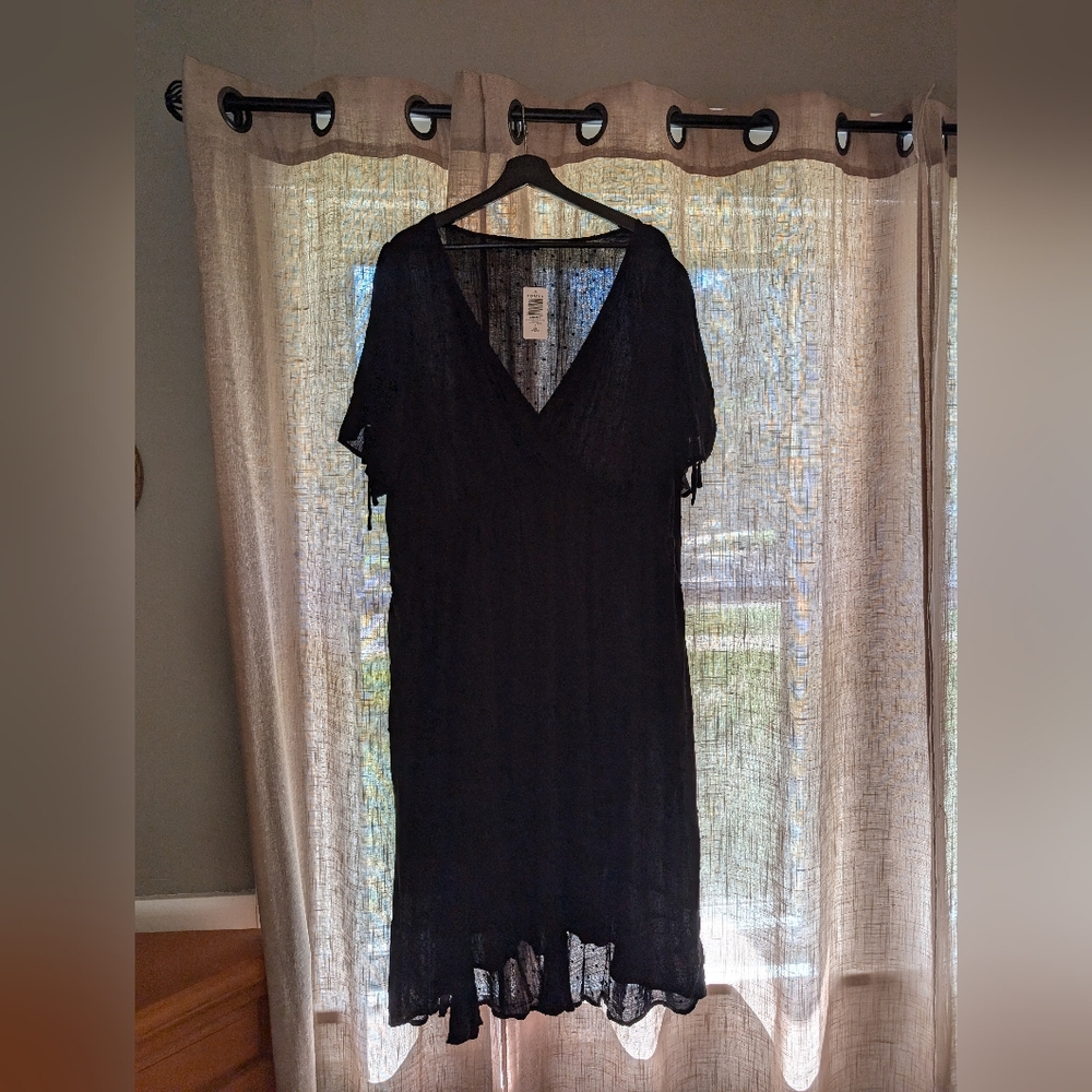 Torrid Size 3 (22/24) Black Faux Wrap Dress